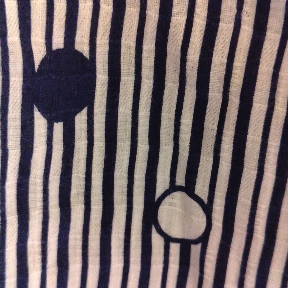 Alfred Dunner Women's Blue & White Stripe Polka Dot Button Down Blouse Sz Small - Picture 2 of 5